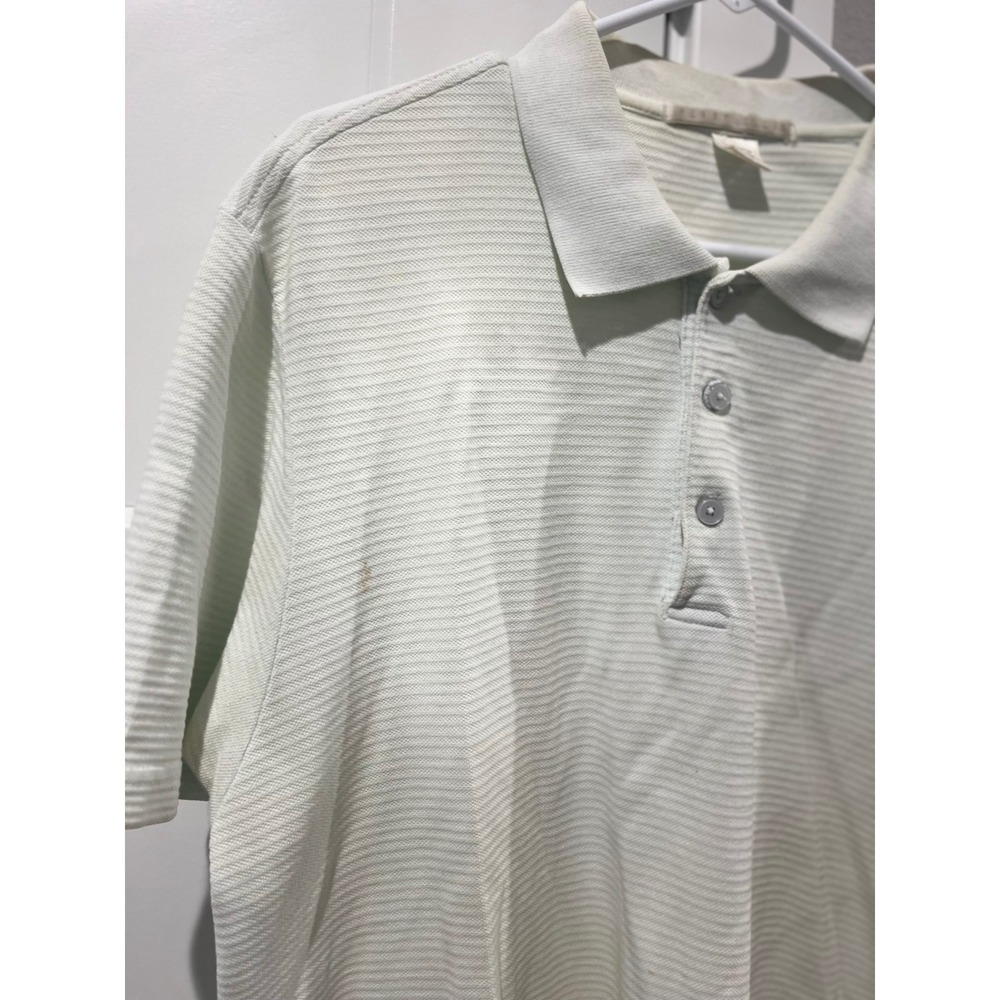 Perry Ellis Womens XL Light Green Ribbed 100% Cotton Short Sleeve Polo Shirt - Picture 3 of 6